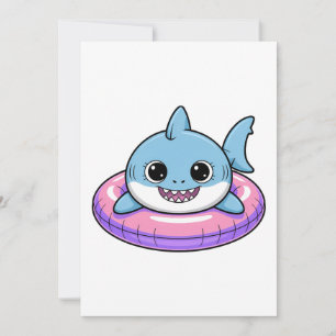 Invitation Bébé Requin Mignon Avec Flotteur   Enfants