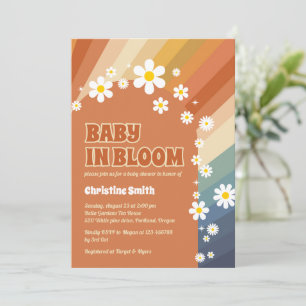 Invitation Bébé rétro en Baby shower Rainbow de Bloom Daisy