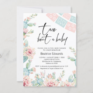 Invitation Bébé rose bleu Taco Bout Un Baby shower bébé