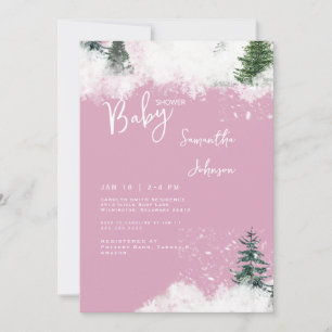 Invitation Bébé rose il fait froid dehors Baby shower II