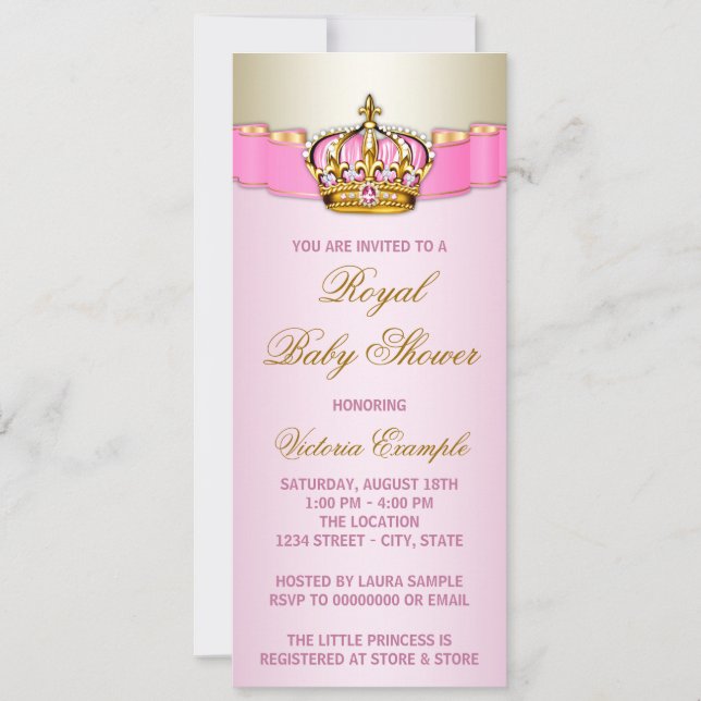 Invitation Bébé Royal Fête Prénatale (Devant)