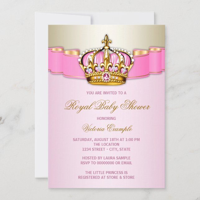 Invitation Bébé Royal Fête Prénatale (Devant)