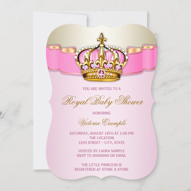 Invitation Bébé Royal Fête Prénatale (Devant)