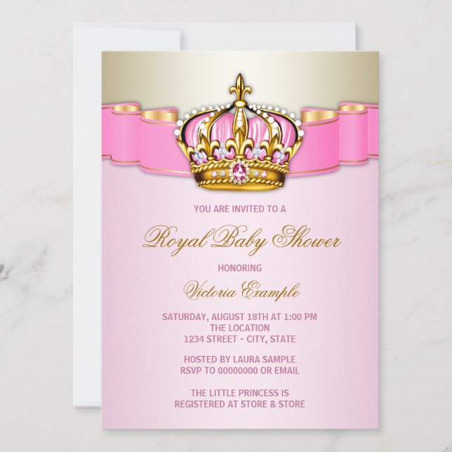 Invitation Bébé Royal Fête Prénatale (Devant)