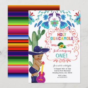 Invitation Bébé saint d'anniversaire de guacamole de fiesta