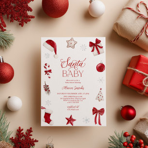 Invitation Bébé Santa Fête de Noël