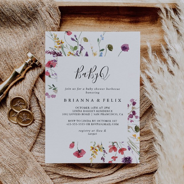 Invitation Bébé sauvage couleur classique Baby shower Barbecu (Créateur téléchargé)