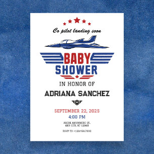 Invitation Bébé shower avion de chasse pilote