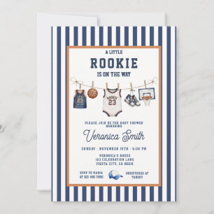 Invitation Bébé Shower Basket-ball Petit Recrue de la Marine