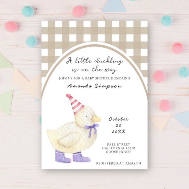 Invitation Bébé Shower Canard Chanceux (Créateur téléchargé)