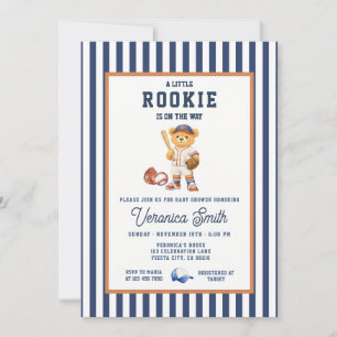 Invitation Bébé Shower Little Rookie Baseball de la Marine