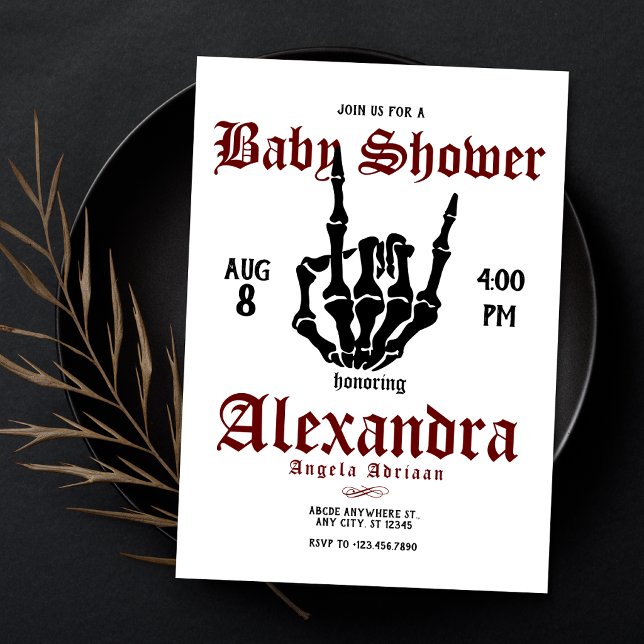 Invitation Bébé Shower Metal Rock (Créateur téléchargé)
