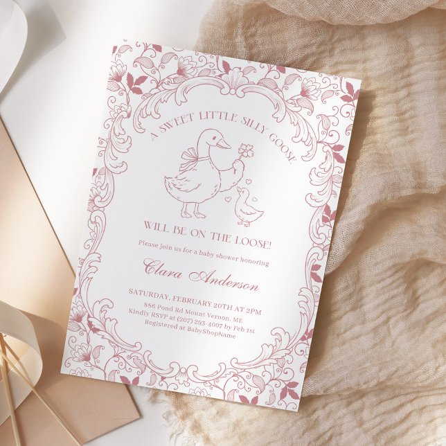 Invitation Bébé Silly Goose Dessinée à la Main Toi (Créateur téléchargé)