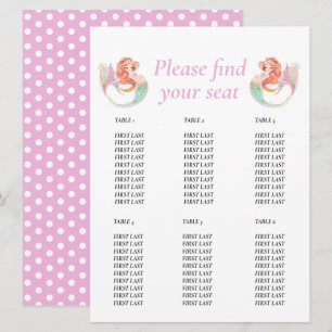 Invitation Bébé sirène Shower. Graphique de table Sous la mer