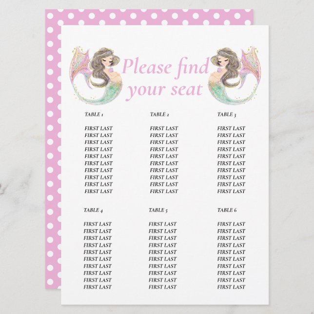 Invitation Bébé sirène shower sous la mer (Devant / Derrière)