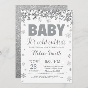 Invitation Bébé son argent extérieur froid et baby shower