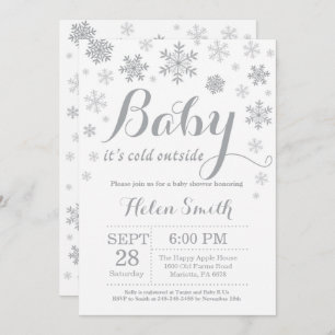 Invitation Bébé son Baby shower d'hiver froid