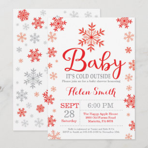 Invitation Bébé son Baby shower d'hiver froid