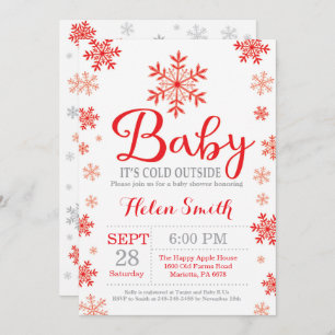 Invitation Bébé son Baby shower d'hiver froid