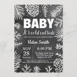 Invitation Bébé son Baby shower d'hiver froid