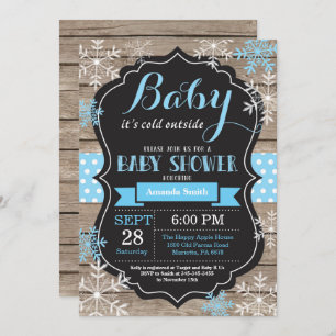 Invitation Bébé son Baby shower d'hiver froid