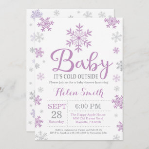Invitation Bébé son Baby shower d'hiver froid