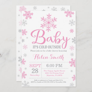 Invitation Bébé son Baby shower d'hiver froid