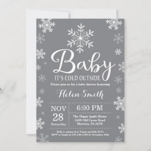 Invitation Bébé son Baby shower d'hiver froid