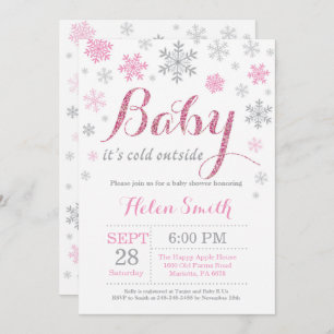 Invitation Bébé son Baby shower d'hiver froid
