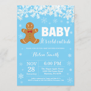 Invitation Bébé son baby shower extérieur froid de bonhomme