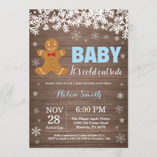 Invitation Bébé son baby shower extérieur froid de bonhomme
