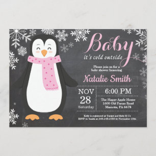 Invitation Bébé son baby shower extérieur froid de fille de