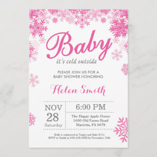 Invitation Bébé son baby shower extérieur froid de fille de