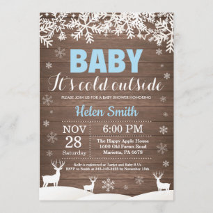 Invitation Bébé son baby shower extérieur froid de garçon