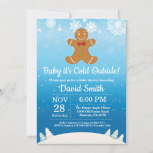 Invitation Bébé son baby shower extérieur froid de garçon