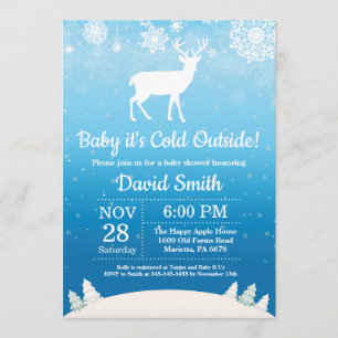 Invitation Bébé son baby shower extérieur froid de garçon de
