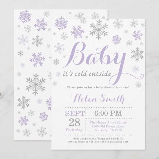 Invitation Bébé son Baby shower froid à l'extérieur de l'hive (Devant / Derrière)