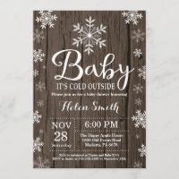 Bébé son baby shower rustique d'hiver d'extérieur