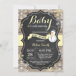 Invitation Bébé son Baby shower Snowman froid à l'extérieur