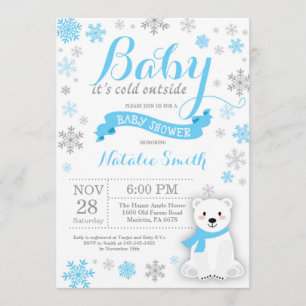 Invitation Bébé son froid à l'extérieur Baby shower garçon d'