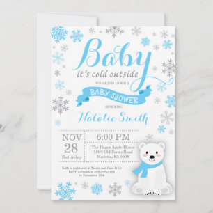Invitation Bébé son froid à l'extérieur Baby shower garçon d'