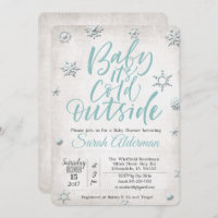 Bébé son froid à l'extérieur Baby shower Invitatio