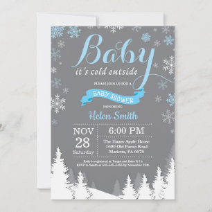 Invitation Bébé son froid à l'extérieur du Baby shower de gar