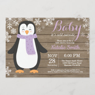 Invitation Bébé son froid à l'extérieur du Baby shower de pin