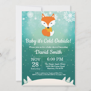 Invitation Bébé son froid à l'extérieur du Baby shower de ren