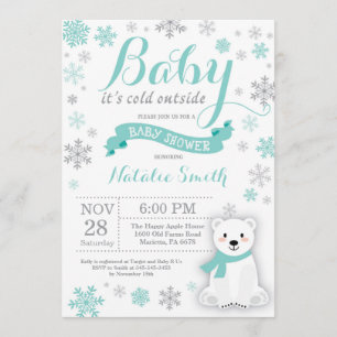 Invitation Bébé son froid à l'extérieur du Baby shower d'hive
