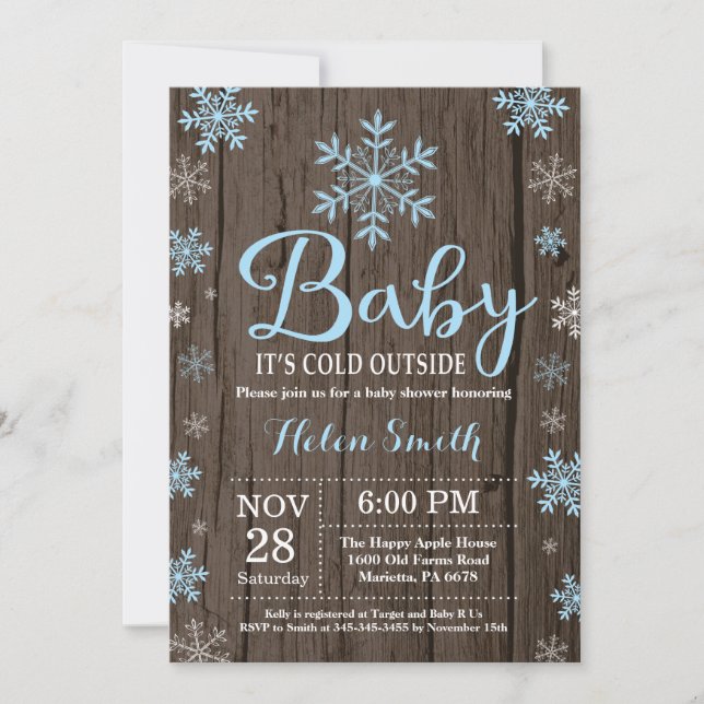 Invitation Bébé son froid à l'extérieur du Baby shower d'hive (Devant)