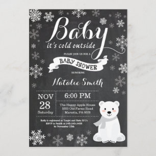 Invitation Bébé son froid à l'extérieur du Baby shower d'ours