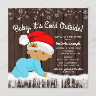 Invitation Bébé son froid à l'extérieur du Baby shower ethniq
