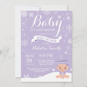 Invitation Bébé son froid à l'extérieur du Baby shower fille